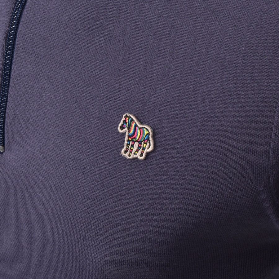 Alternative Image for ProductPS By Paul Smith Zip Neck Knitted Sweatshirt Grey3